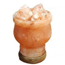 Himalayan Salt Lamp - Carved - Ring of Fire Goblet